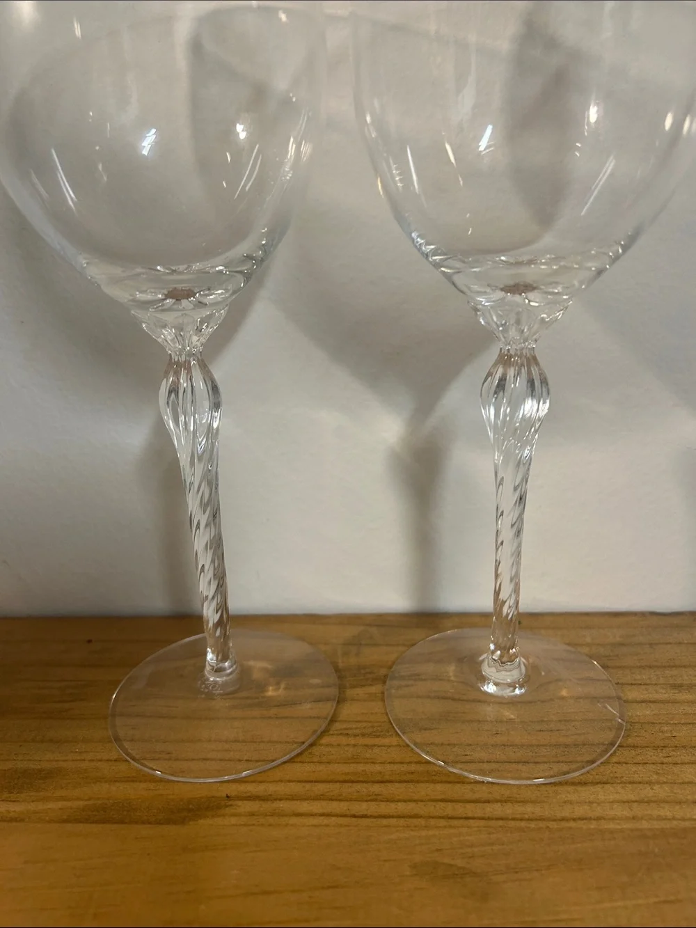 Lenox Clear Twisted Stem Wine Glasses - Pair